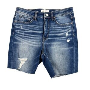 BKE Parker Cutoff Jean Shorts Women's 28 Distressed Ripped Medium Wash